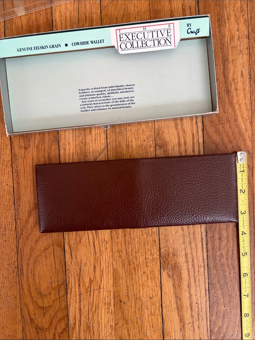 Vintage Deadstock Cowhide Brown Leather Wallet by Craft